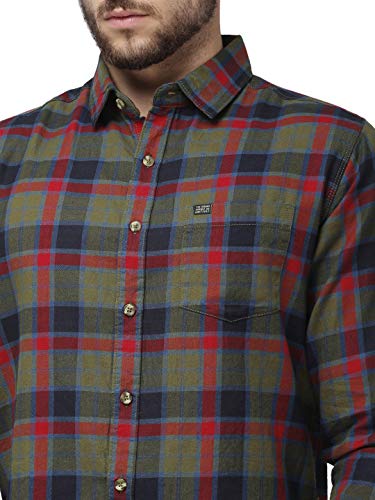 Image of The Indian Garage Co Red Slim Fit Checked Shirts
