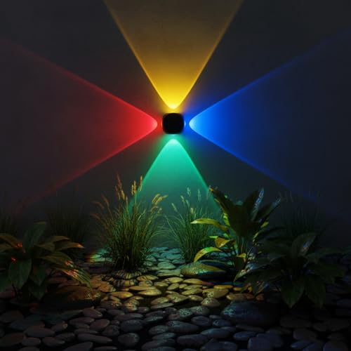 Image of Waterproof Up Down Led Wall Lamp, Aluminium IP65 Body 4 Way, Multycolor, Indoor /Outdoor Decorative Wall Sconce Light(4 Way Multy)