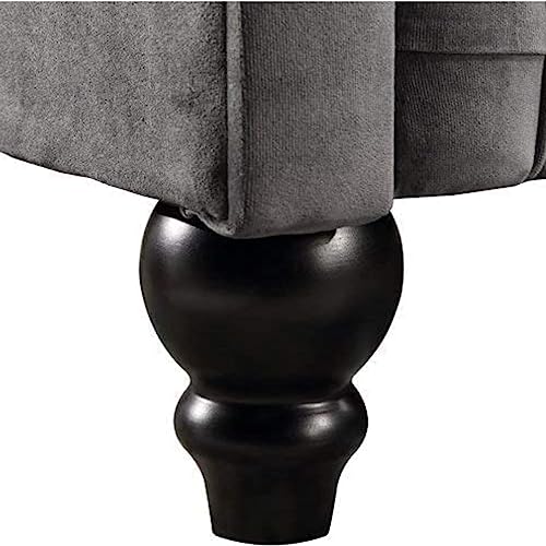 Image of A to Z Furniture Classic 3+2=5 Seater Luxury Chesterfield Sofa in for Home Living Room & Office (Velvet Grey, 5- to 6-Person Sofa)