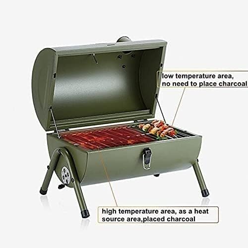 Miniatura 3 de Parrilla de carbón portátil al aire libre barbacoa patio camping picnic barbacoa estufa para 3-5 personas parrilla de carbón portátil (verde)