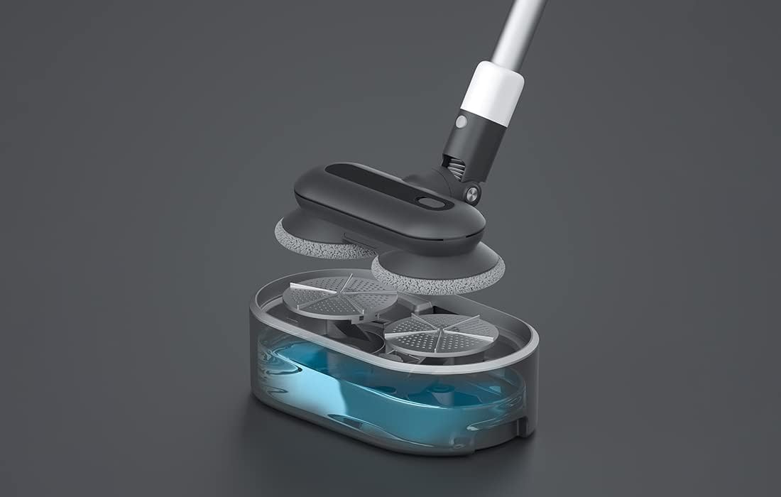 Dettagliato view of Roidmi X20S mop attachment with water tank