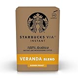 Starbucks VIA Instant Coffee, Light Roast Coffee, Veranda Blend, 100% Arabica, Single-Serve, 1 Box (50 Packets)