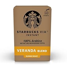 Starbucks VIA Instant Coffee, Light Roast Coffee, Veranda Blend, 100% Arabica, Single-Serve, 1 Box 50 Packets