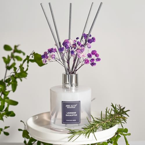 Image of Airkeep Reed Diffuser Set /Lavender Eucalyptus /6.76 fl oz(200ml) /1 Pack /Home & Office Decor Aromatherapy Diffuser Oil Gift Set