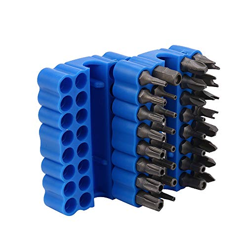 33-Piece Security Bit Set with Magnetic Extension Bit Holder,destornilladores, juego de brocas magnéticas, juego de brocas especiales, llave hexagonal Star Hex Soporte Seguridad para tornillos (Azul)
