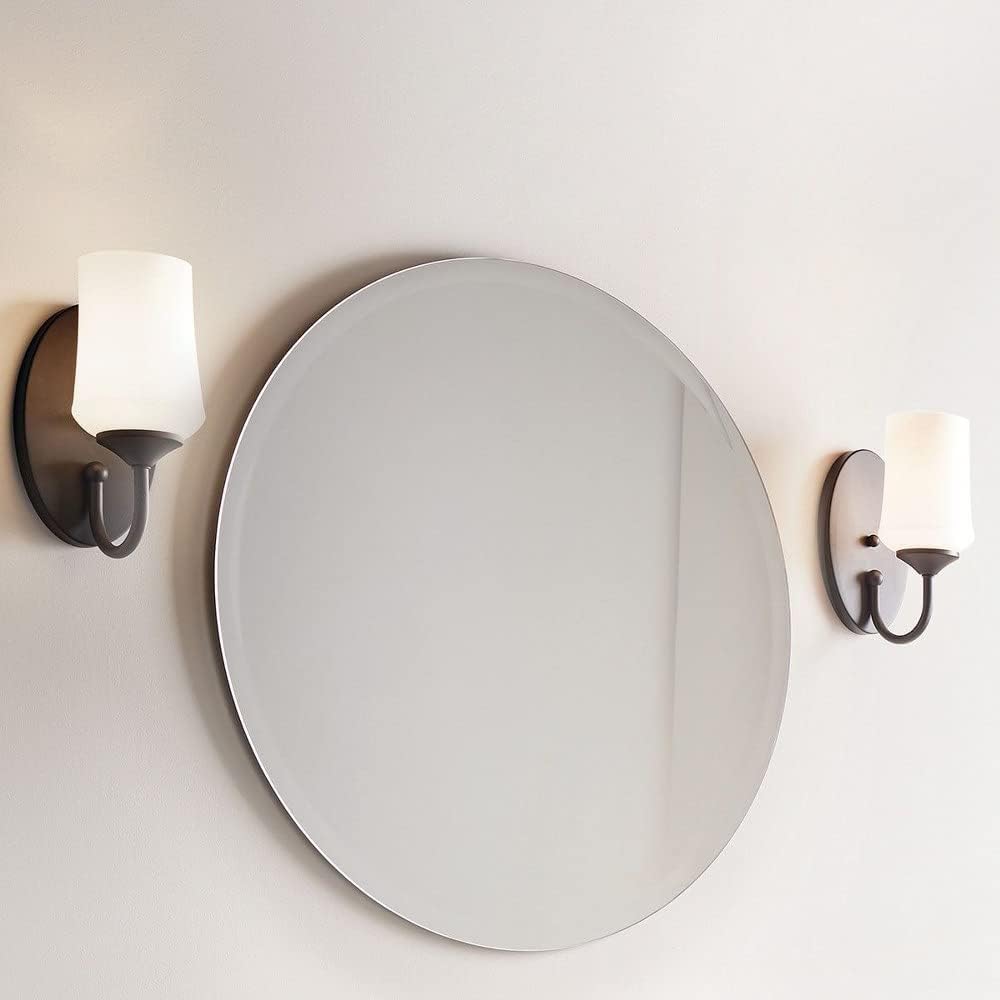 Kichler Aubrey 10.75" 1 Light Wall Sconce with Satin Etched Cased Opal in Brushed Nickel