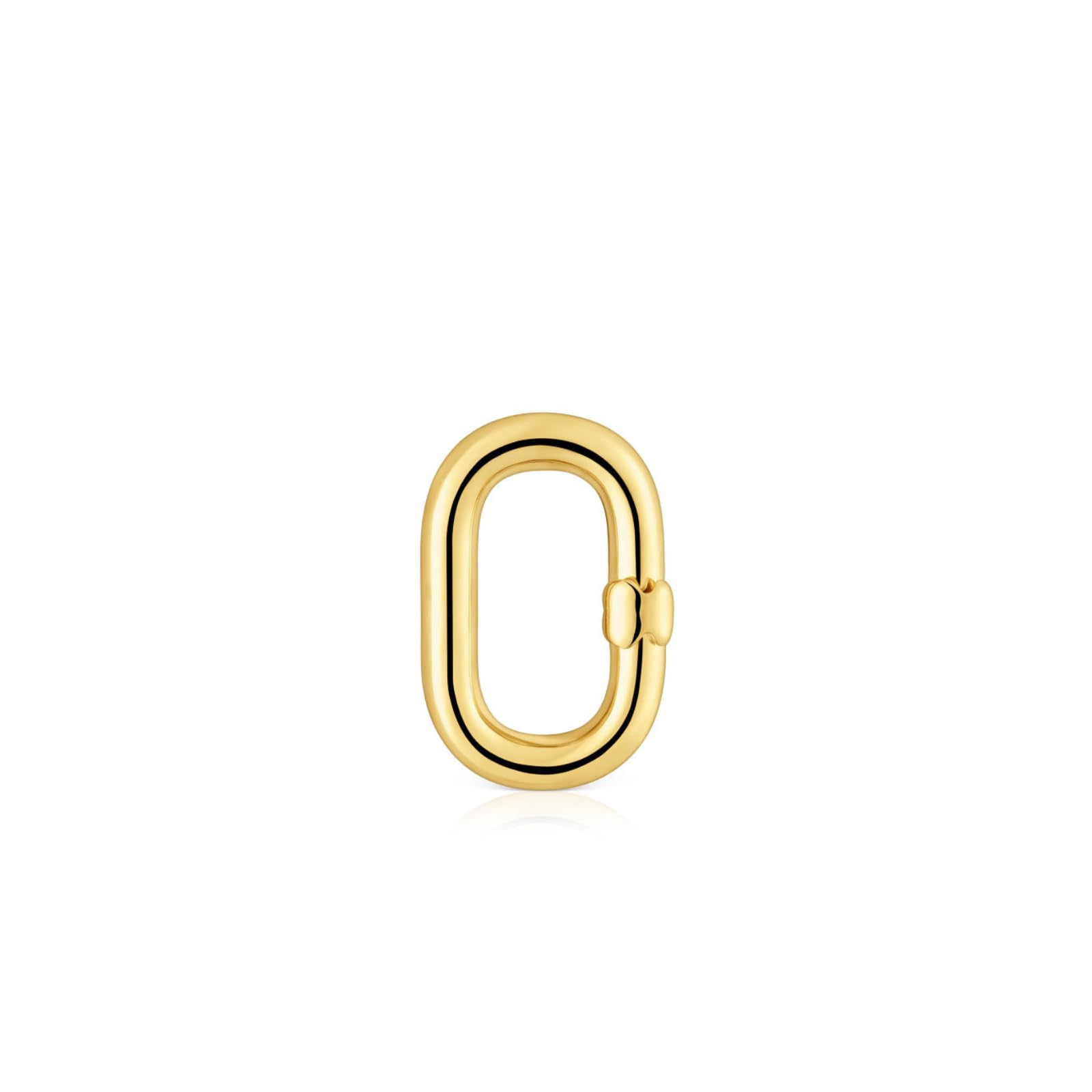TOUS Anilla Pequeña para Mujer con Baño de Oro 18 Kt sobre Plata de Primera Ley, Colección Hold Oval