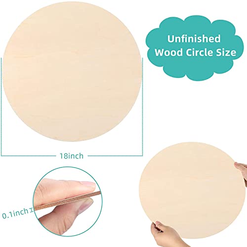 18 Inch Round Wood Circles Unfinished Wood Circles For Crafts, Door Hanger, Pyrography And Painting (3 Pieces) #TOP1