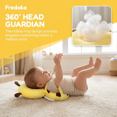 Image of Baby Head Protector Backpack - Soft & Lightweight Head Protection Pad for Bebe Walking and Crawling(Bee)