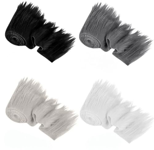 FabricLA Mix Shaggy Plush Faux Fur Strips - Craft Fur for Gnomes, Cosplay, and DIY Projects | 2" X 60" (Pack of 4)