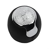 GANCEI Pomo para palanca de cambios de 5/6 velocidades, cabeza de cuero artificial, negro, para 2008-2016, a prueba de polvo, fácil instalación (6 velocidades)