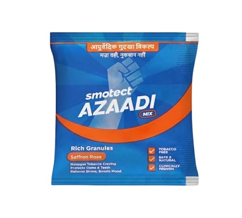 Image of Azaadi Mix | 100% Ayurvedic | Quit Gutkha & Repair damage | Clinically Proven | FDA Approved | Safe and Natural | Tobacco-Free | Maza Wahi, Nuksaan Nahi | Pack of 50 | Safron Rose Flavour