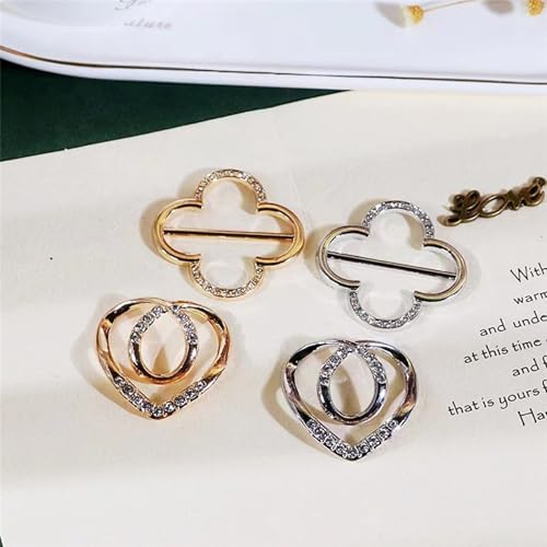 Image of 4PCS Scarf Ring Clip Scarf Rings for Women Button Covers for Women Blouses Shirt Tightener Clip Cinch Pin Clothes Jewelry