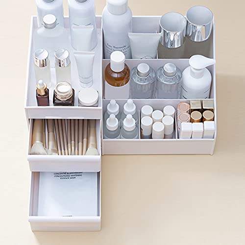 Organizador de cosméticos de escritorio de plástico, caja de esmalte de uñas con cajones, organizadores de cosméticos multifuncionales, organizador de escritorio, almacenamiento de papelería para