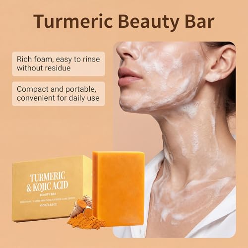 Generic Kora Balm Turmeric and Kojic Acid Soap for Dark Spots, 2PCS Brightening Face & Body Wash w/VC, Hyaluronic Acid & Shea Butter - Even Tone Skin Cleanser for Hyperpigmentation, Acne Scars & Inner Thighs