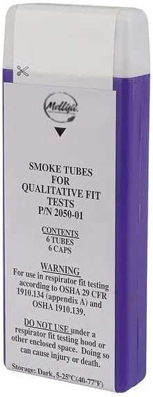 Smoke Tube, Includes (6) Tubes, (6) Tube Caps, Glass Material, Break-Off Tip, Pack of 6, Mfr: 2050-01-A