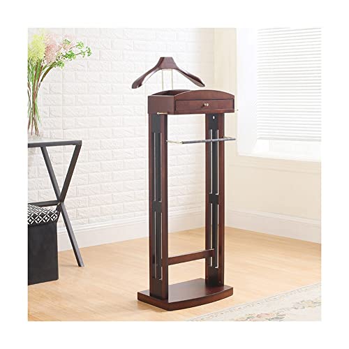 Soporte para trajes con bandeja superior, colgador contorneado, barra para pantalones y organizadores para ropa y accesorios de hombre