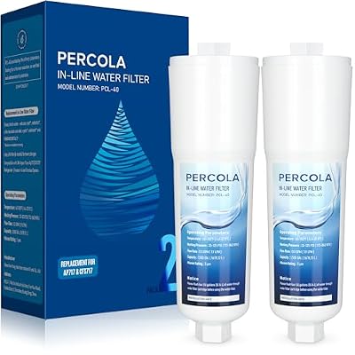 PERCOLA AP717 In-Line Water Filter, Compatible with 3M Aqua-Pure In-Line Water Filtration System AP717, 5560222, W/Scale Inhibitor (2 Pack)