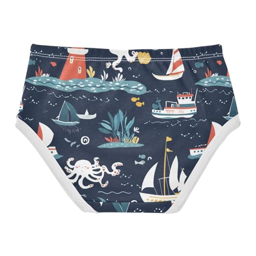 Wusikd Sea Ships Boat Girls' Underwear Cotton Girls Briefs Soft Toddler Underwear 2T2