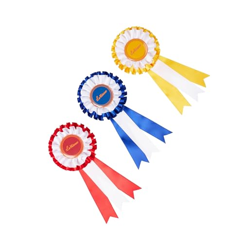 LeMieux Hobby Horse Rosette Pack - Set of Three Satin Winner Rosettes - Congratulate Your Hobby Horse - Suitable for Ages 3+