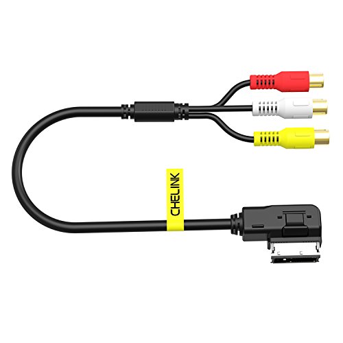 CHELINK AMI MMI to RCA Audio Cable DVD Video Female Input Cord for Audi A1 A3 A6 A7 A8 Q7 S7 VW Car, 3 RCA AMI Audio Video Cable