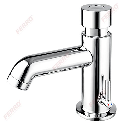 Preisvergleich Produktbild Hochwertige Wassersparende Hochdruckarmatur-Waschtischarmatur Wasserhahn selbstschliessend Wasser sparen-Armatur wird durch den Druckknopf aktiviert und das Wasser fließt ca 15 Sekunden bei 3 bar (Einstellmöglichkeit 10-20 Sekunden)-Ferro