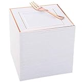 WDF 86pcs Rose Gold Dessert Plates 6