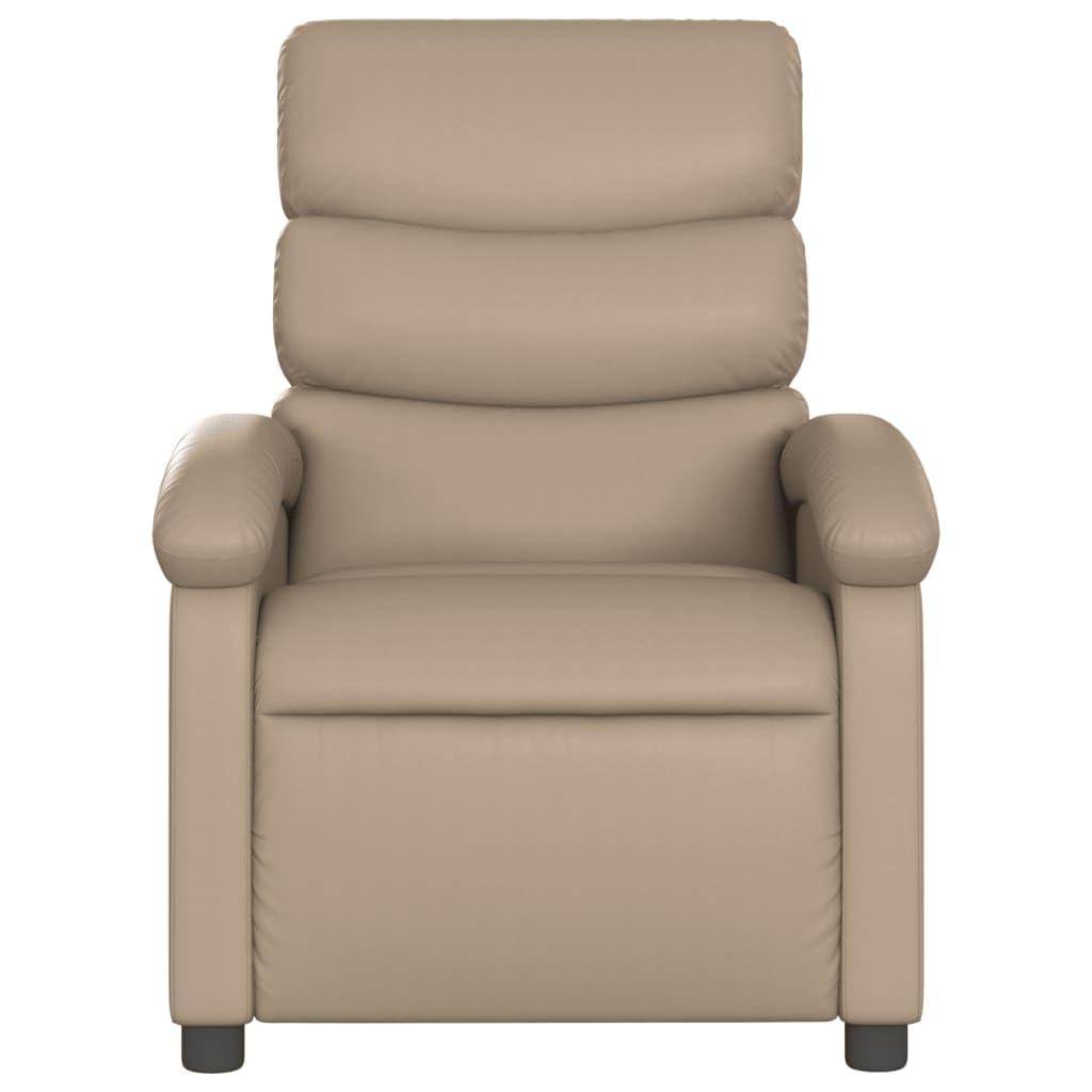 Sillon Relax Reclinable de Masaje eléctrico Cuero Sintético Capuchino