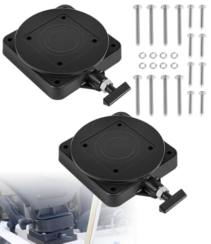 Toolixor 2 Pack 2207003 Low-Profile Swivel Downrigger Mounting Base Compatible with Cannon Downriggers, 360° Rotating Base with 16 Locking Positions