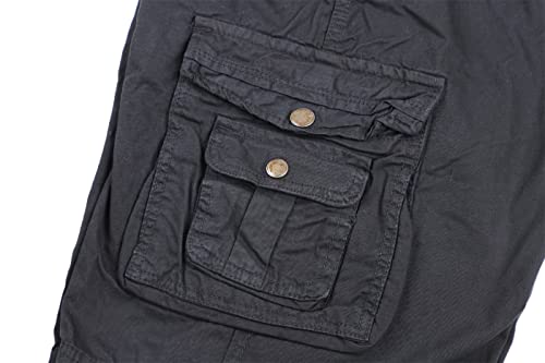 Leehanton Mens Cargo Shorts Quick Dry Summer Hiking Multi Pockets Performance Loose Fit Twill Short Black 38 #TOP3