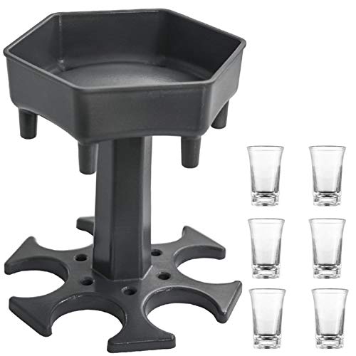 AIEOE Distributeur d'alcool Shot Buddy avec 6 Tasses et 6 Bouchons en Silicone, Distributeur et Support de Verre à Liqueur pour Les Fêtes Au Bar À La Maison Cover