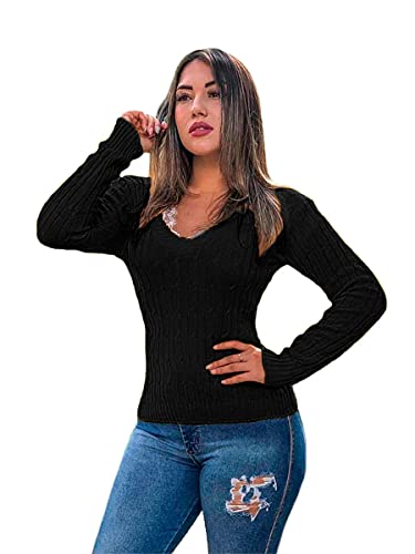 Blusa Cardigan Tricot Trançadinho (Preto, M)