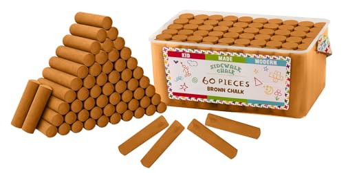Craies de trottoir marron Kid Made Modern lot de 60 pour le dessin
