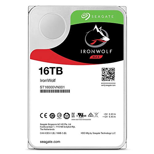 Seagate IronWolf"Internal Hard Drive 3.5 16TB HDD 3 Year Warranty 256MB 7200rpm 24 Hours Operation PC NAS For RV Sensor ST16000VN001