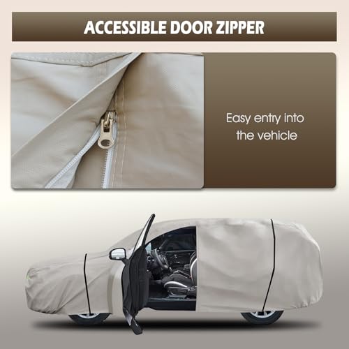 Image of Migaven Car Cover Fit for Honda CRV 1997-2025, Toyota RAV4 2006-2025, Waterproof Full Exterior Cover Rain Sun Protection with Door Zipper and Cotton Lining