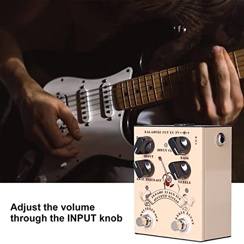 Pedal de efeitos de guitarra, efeito pré-amplificador analógico multifuncional de timbre transparent