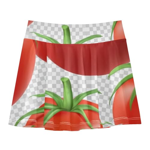 Skirts with Shorts Tomatoes Red Fruits Girls Skorts Athletic Shorts Custom Butterfly 4t