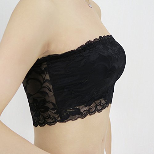 BESTOYARD Top de Bandeau Top Floral Renda Sem Alças Bandeau Top 3 peças