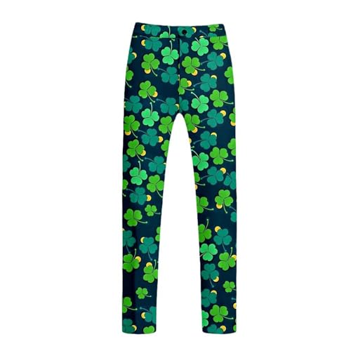 St Patricks Day Suit for Men 2 Piece Plus Size Shamrocks Slim Suits Pants Irish Green Clover Funny Long Sleeve Dress Outfits3