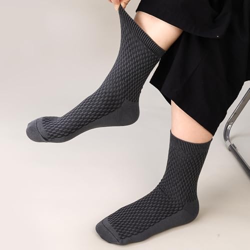 1pair Solid Color Socks Business Breathable Men Women Elastic Socks Casual Man Dress Sock4