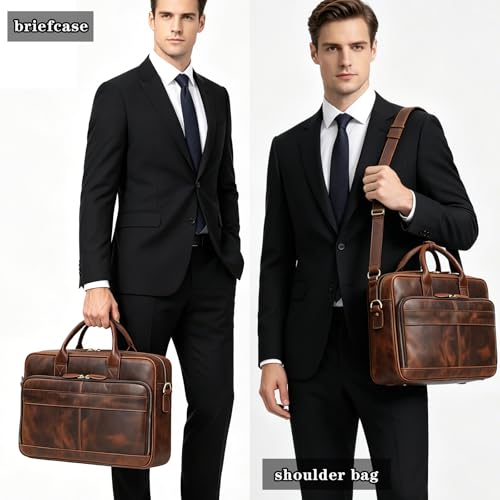 Bolso de cuero para portátil para hombre 15.6 pulgadas miniatura 7