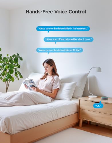 Image of GoveeLife Smart Dehumidifier for Basement 4,500 Sq.Ft, 50 to 109 Pint Auto Humidity Control, Drain Hose, 2.0Gal Bucket, Energy Star Most Efficient H7151, WiFi Dehumidifiers for Large Room