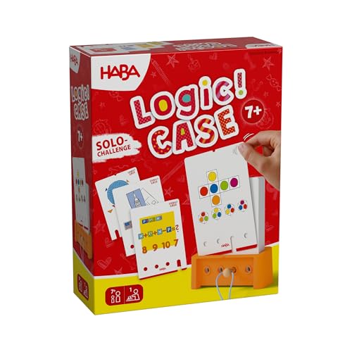 HABA 2013177001   Logic! Case Starter Set 7+, Juego Infantil de Mesa de acertijos lógicos, en Solitario y autocorrectivo. Más 7 años