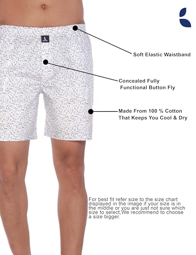 Image of Cotton Boxer Shorts for Men, Breathable, Comfortable & Lightweight (Pack of 2)