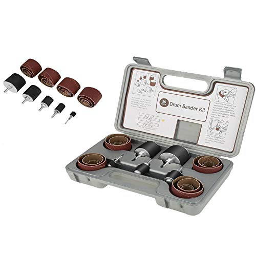 Kit de lijadora de tambor, juego de herramientas de lijadora de tambor de lijado de husillo de 25 piezas con estuche para prensa de taladro, mejoras para el hogar, pasatiempos