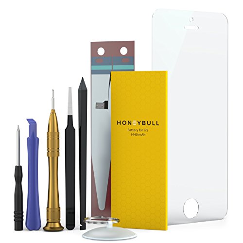 HoneyBull Replacement Battery iP5 [1440 mAh] Repair Kit Tools Included | New Backup Battery Kit Not for ip5s or ip5c