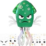 WCCDXGP Dancing Octopus Toy Electric Crawling Baby Toy with Lights & Music Tummy Time Octopus Toy | DIY Expressions, Obstacle Avoidance | for Boys and Girls Party Gift Birthday, Christmas (Green)