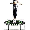 CKE Rebounders 40 Inch Mini Trampoline for Adults Kids,Mini Fitness Trampoline with Safety Anti-Skid Pads Stable Exercise Trampoline for Kids Men Women Indoor Outdoor Workout (Light Green)