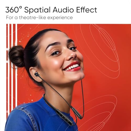 Image of Grooves Signature2.0 Neckband with Magentic On Off Spatial Audio,Up to 40H Playtime,ASAP Charge,Beast Mode,Enx Technology(Deep Black),in-Ear,Bluetooth