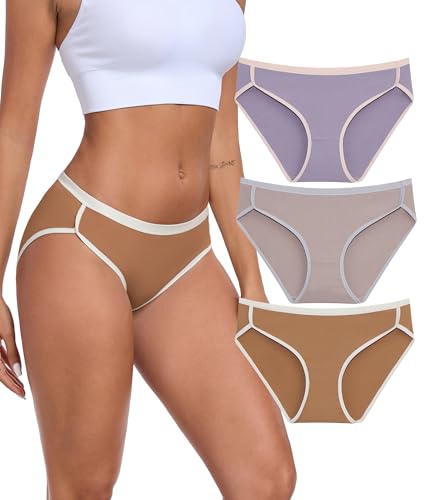 ANLIQI Women's Modal Underwear Microfiber Bikini Panties for Women Soft Moisture Wicking Underwear...
